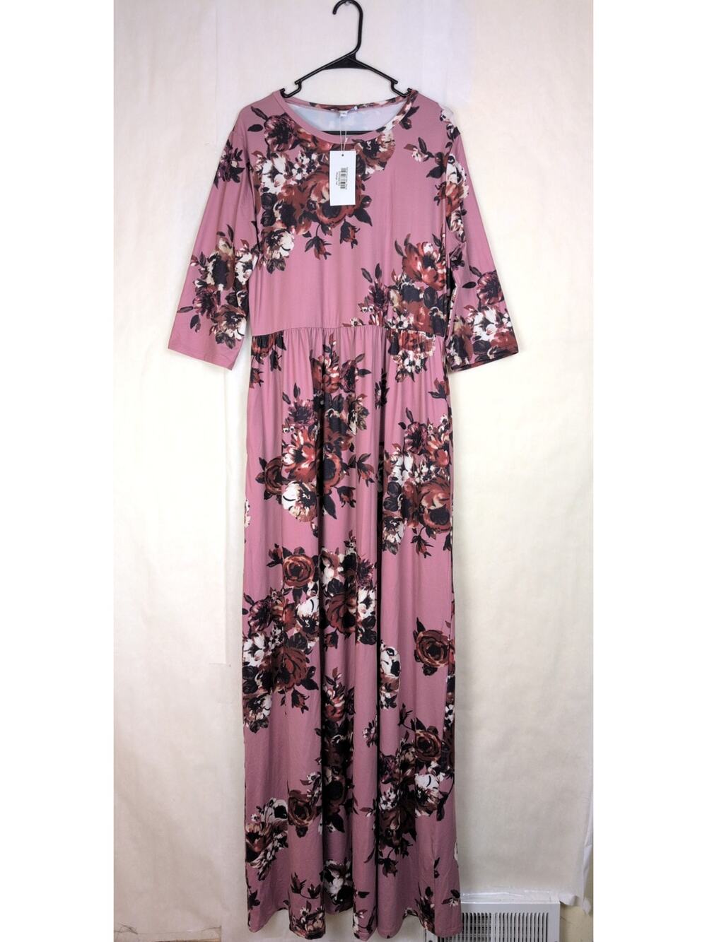New Hazel Blues Sienna mauve floral maxi dress Size 1XL Tall Boho Cottagecore
